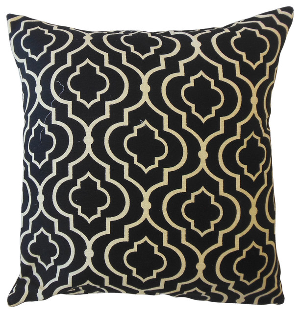 Valmai Geometric Throw Pillow Black Mediterranean Decorative Pillows By The Pillow Collection