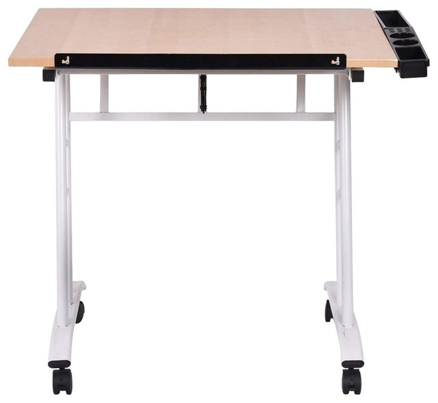 Modern Stylish Drawing Table With Metal Frame And Mdf Top