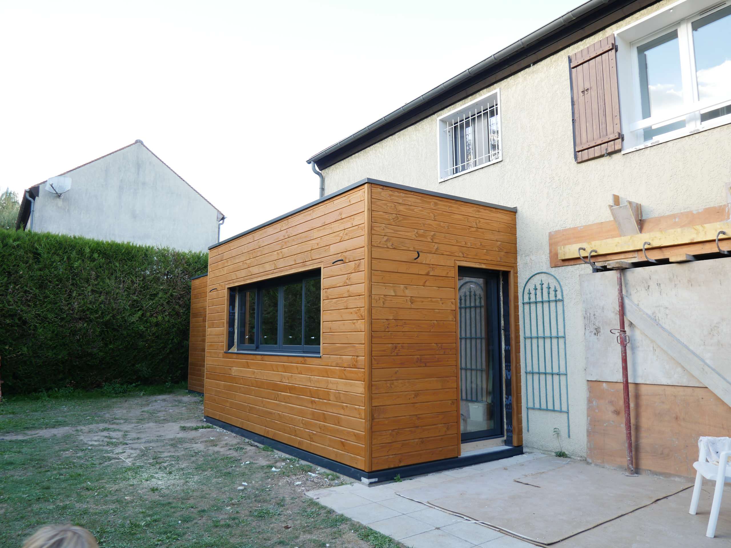 Extension en ossature bois d'une maison individuelle
