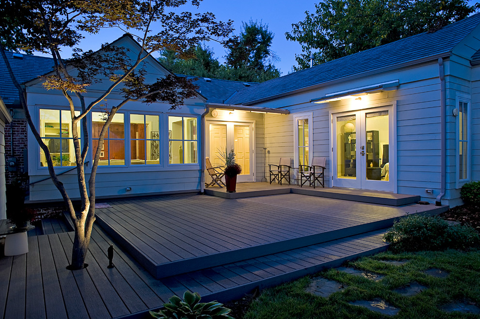 Photo of a contemporary backyard deck in Other with no cover.