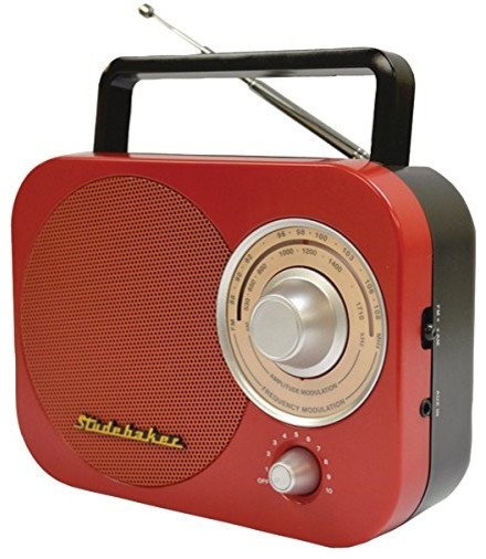 Portable AM/FM Radio, Red
