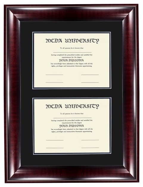 Diploma Frame With Double Opening Mat. 8.5”x11” Diploma