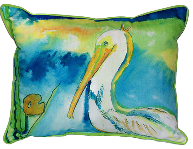 Betsy Drake Colorful White Pelican Extra Large 20 X24 Indoor