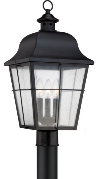 Quoizel MHE9010K Millhouse 3 Light Outdoor Lantern in Mystic Black