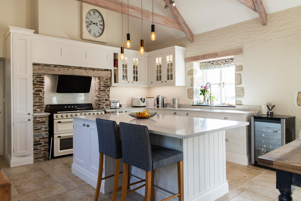 This is an example of a farmhouse kitchen in Cornwall.