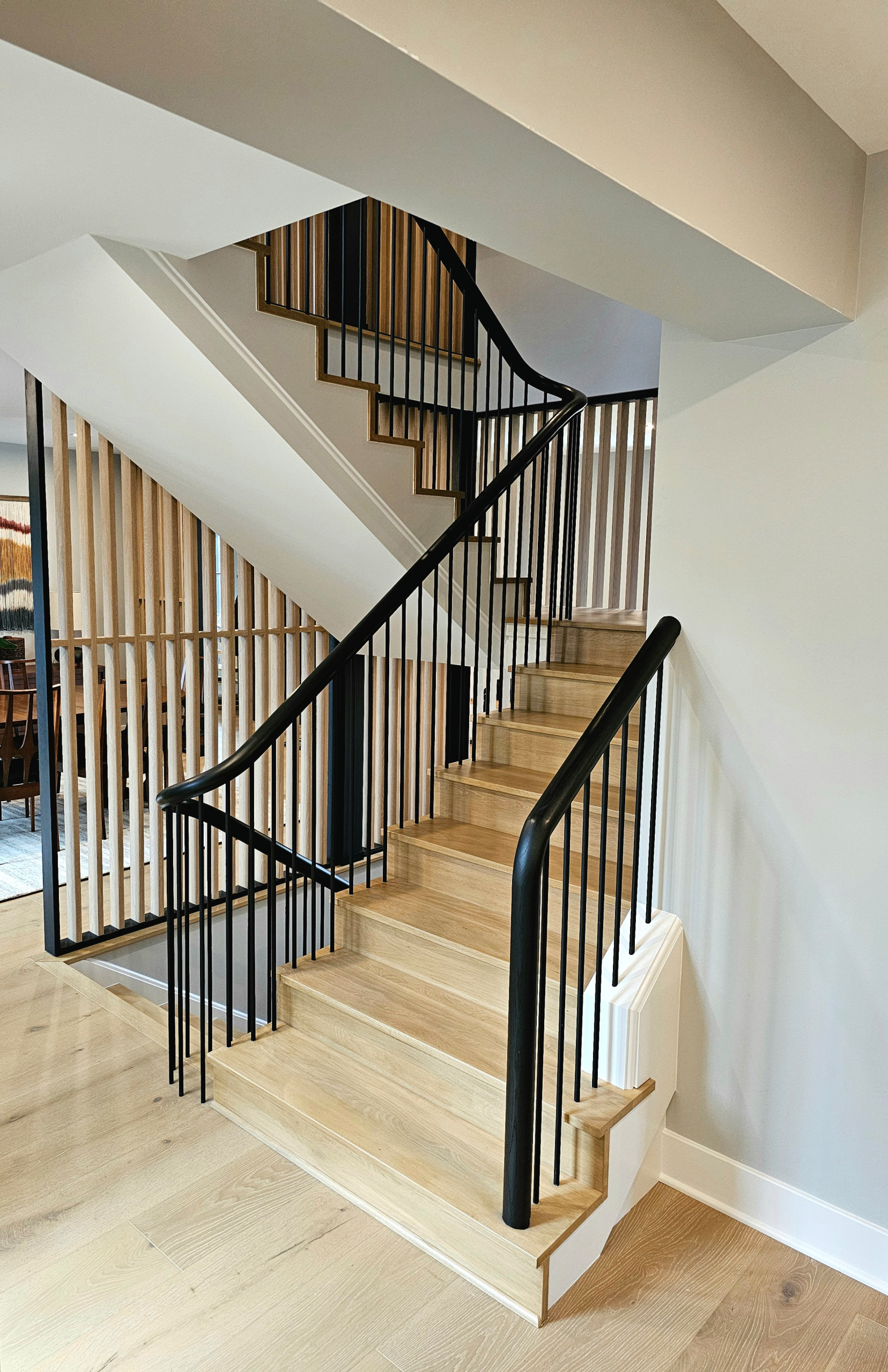 115_Stunning Continuous Rail System on 3 Story Floating Stairs; Arlington, VA 22