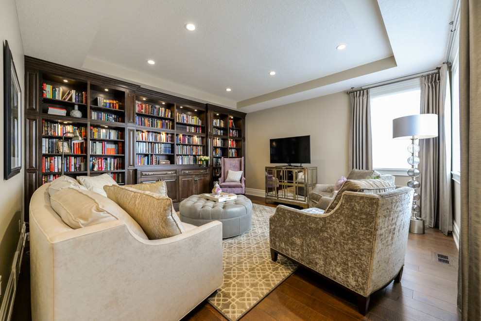 Transitional home design photo in Edmonton