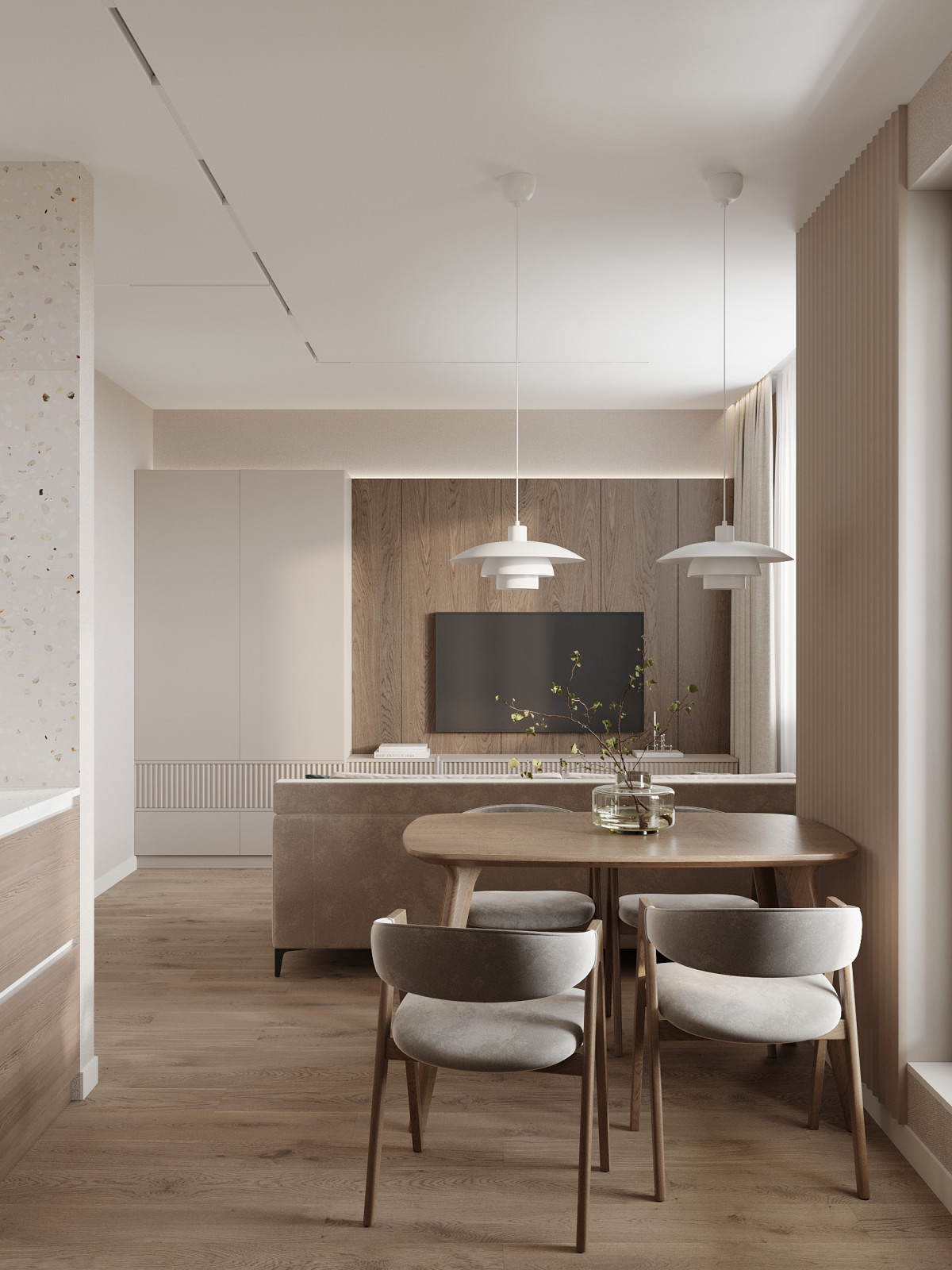 ЖК «Ultra City», квартира в стиле современный минимализм в теплой светлой гамме