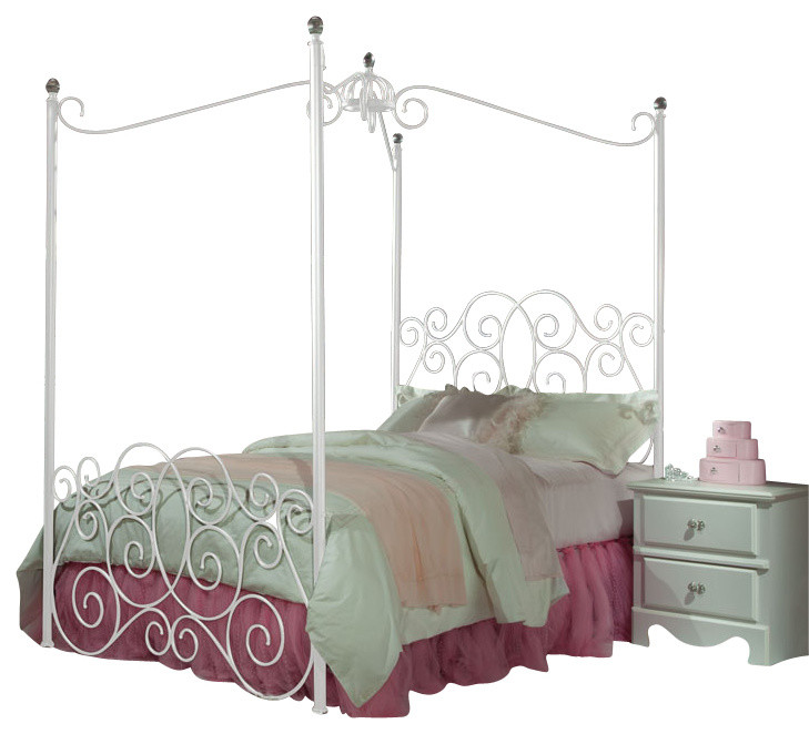 Standard Furniture Princess 5-Piece Kids' Canopy Bedroom Set, White, Twin