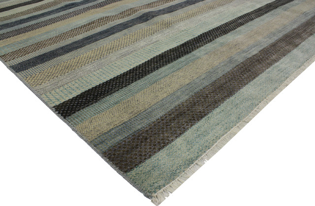 New Transitional Striped Area Rug With, Nautical Style Area Rugs