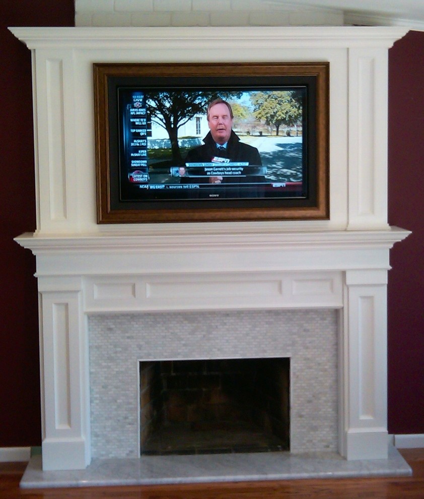 I need help modernizing my fireplace wall.
