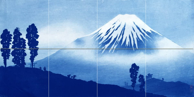 Tile Mural Japan is Mount Fuji landscahts Backsplash 6" Marble