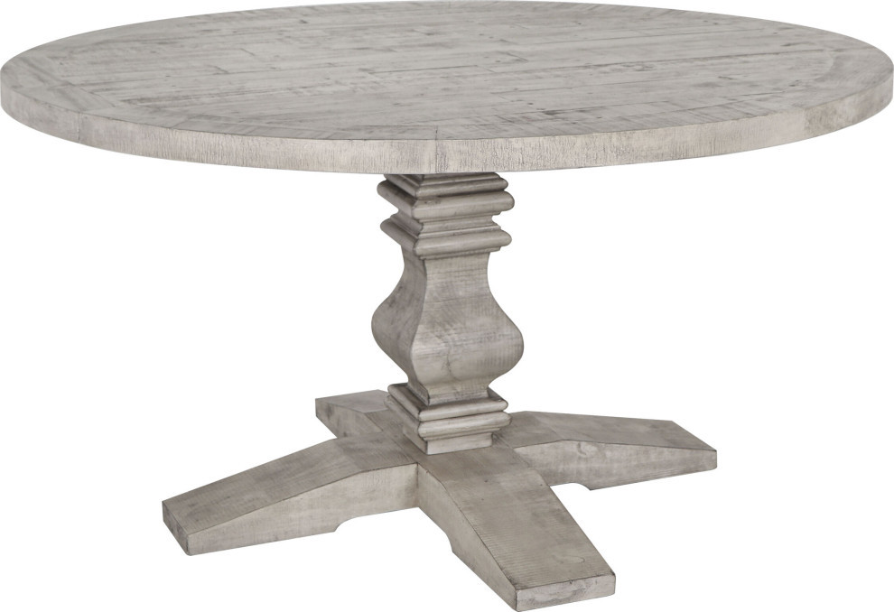 The Harvest Dining Table, 54", Sierra Gray, Round