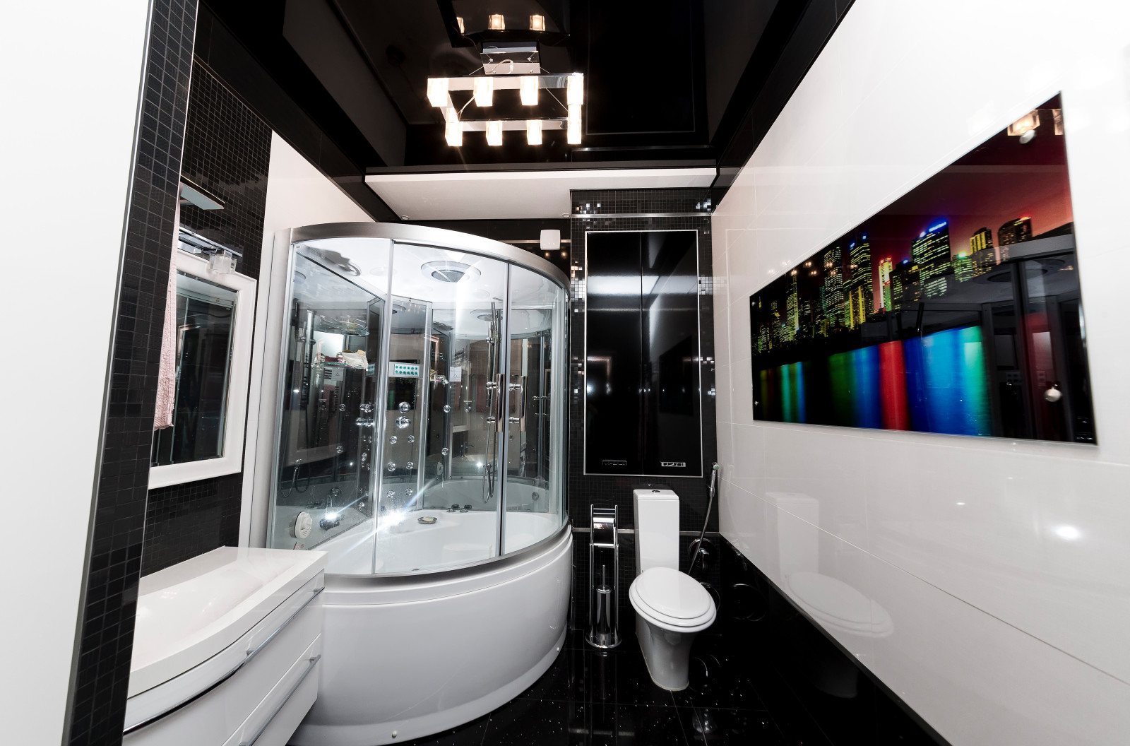 2-х комнатная квартира в черно-белых тонах с акцентами красного