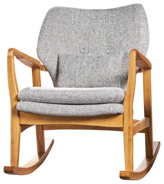 GDF Studio Balen Mid Century Modern Fabric Rocking Chair Midcentury