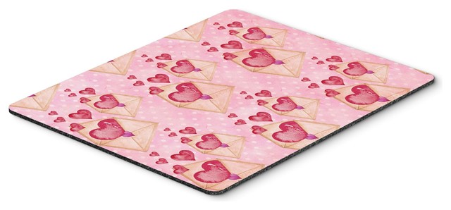Watercolor Pink Love Letter Mouse Pad Hot Pad Or Trivet