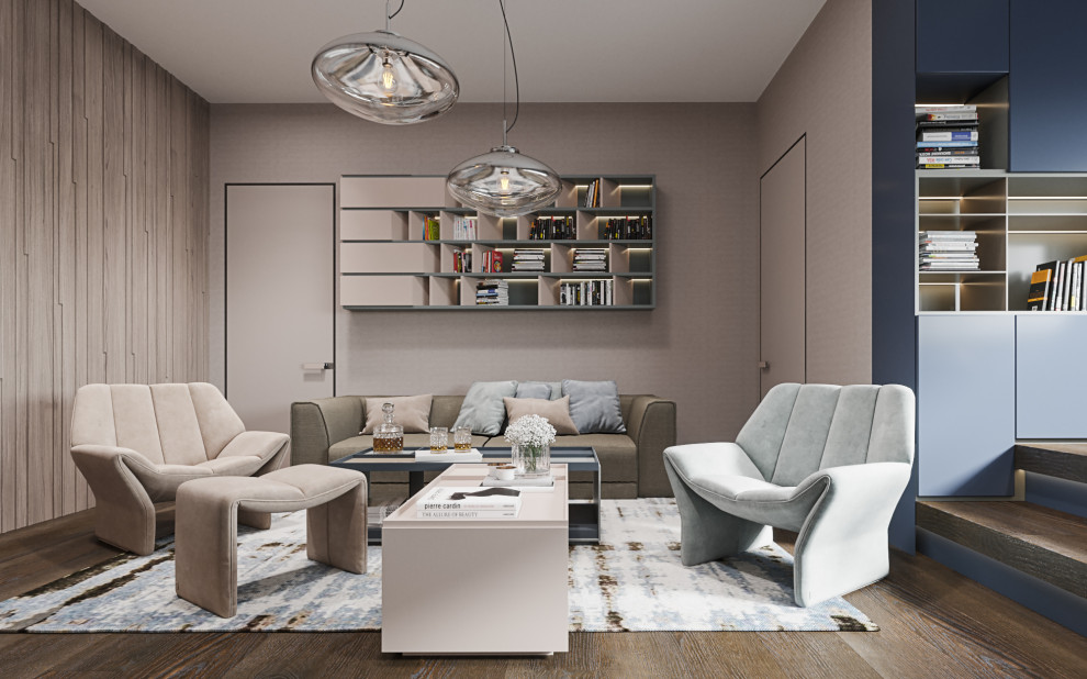 Студия в современном стиле  в колониальных тонах