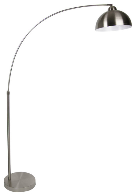 68.5" Brushed Nickel Modern Arc Floor Lamp - Transitional - Floor Lamps -  by Grandview Gallery | Houzz