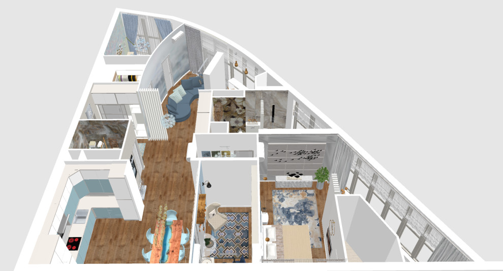 Новогорская Ривьера: квартира свободной планировки для супругов