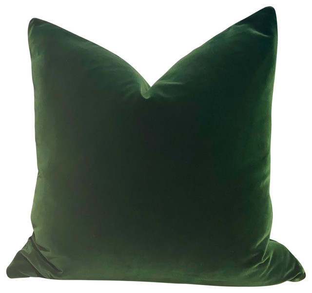 Velvet Pillow, Moss Green 