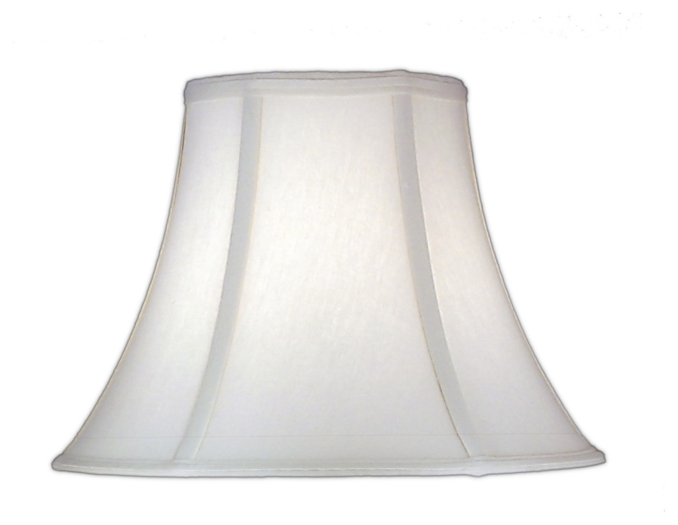 Stiffel Softback Bell Lampshade, Off White Silk Shantung, 8