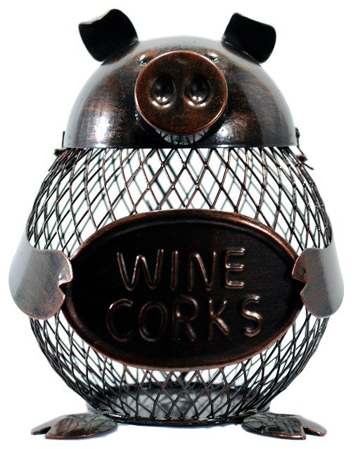 Metal Pig Wine Cork Holder Farmhouse Wine Racks by Kitchen Wine