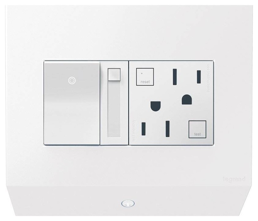Legrand Adorne Control Box With Paddle Dimmer and 15A GFCI