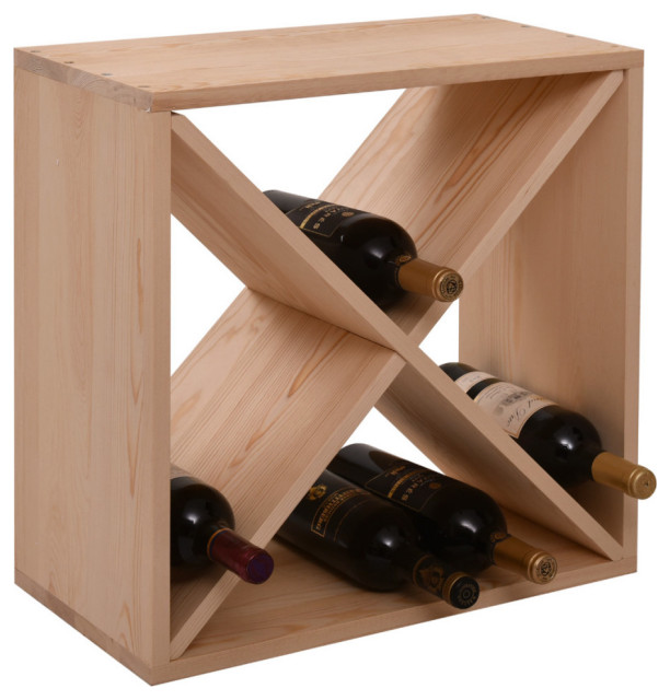 24 Bottle Modular Wine Rack Stackable Wine Storage Cube For Bar Cellar ...