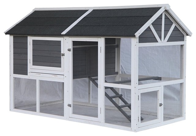 Multi Level Barn Style Fir Wood En Coop Hutch 3 Nesting Areas Multi Level Barn Style Fir Wood En Coop Hutch 3 Nesting Areas