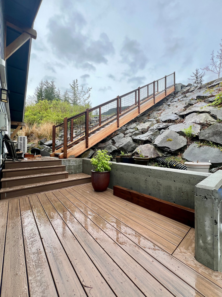 Landing, Retaining Wall, and Large Stairs