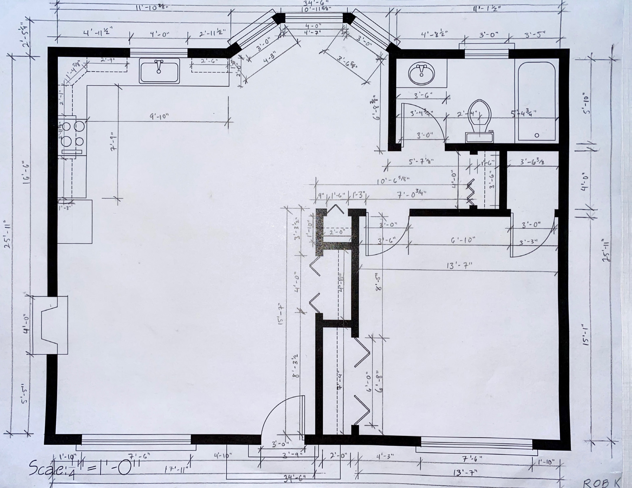 Cherry Creek Bungalow Renovation - Hand Drafting