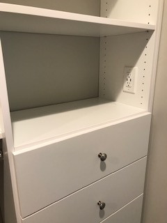 Large Walk-in Closet With Double-Hang Space and Adjustable Shelving w/ Hamper