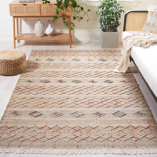 Curated visual reference: Gallery Detail: Safavieh Natural Fiber Nfb402A Moroccan Rug Natural Rust 4 X6