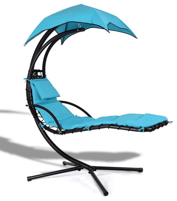 Modern Hanging Arc Stand Porch Swing Hammock Chair With Canopy