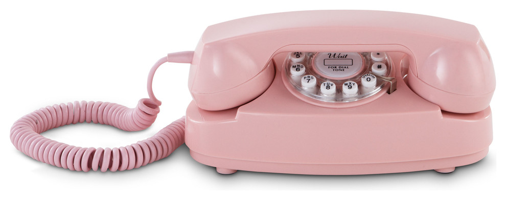 Crosley CR59-PI Princess Phone, Pink - Contemporary - Decorative Objects  And Figurines - by Bentley Marketing