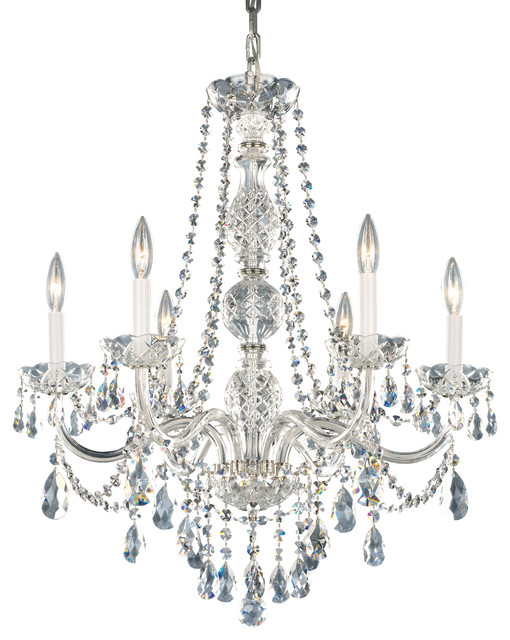 Arlington 6-Light Chandelier in Silver With Clear Heritage Crystal ...
