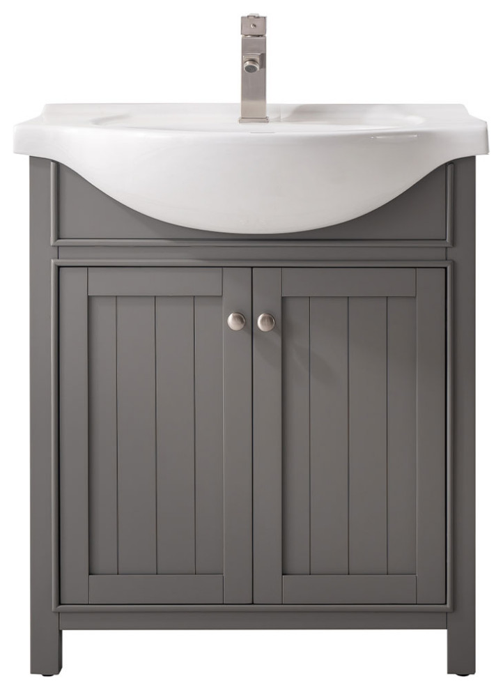 Marian Single Sink Vanity, Blue, 30" Transitional Bathroom Vanities