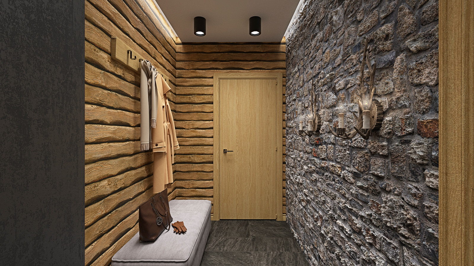 коридор в стиле шале