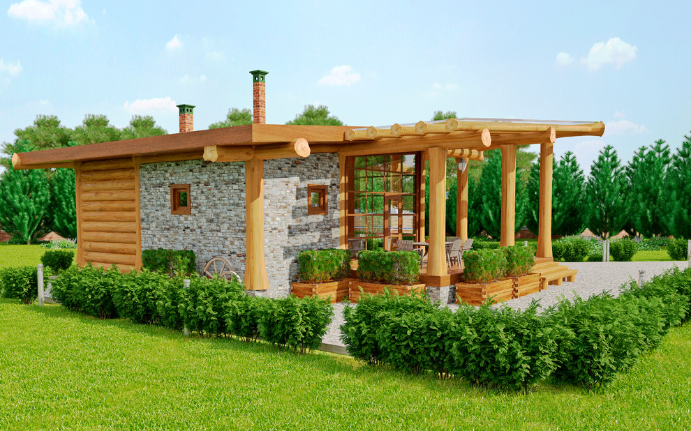 Проект бани из рубленого бревна Царь Баня 81-АР