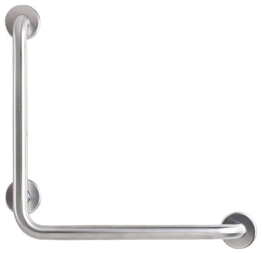 16" x 16" Right Hand LShaped Grab Bar Contemporary Grab Bars by