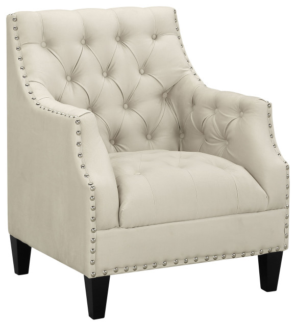 Norway Tufted Accent Chair with Nailhead Trim Transitional