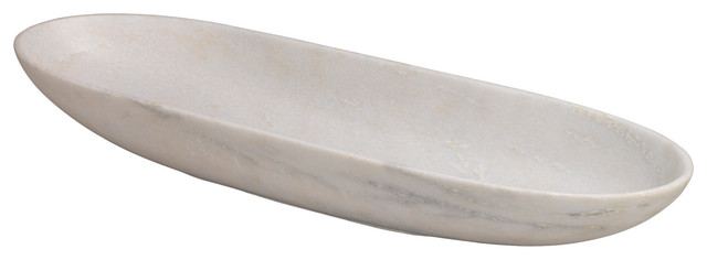 Long Oval Marble Bowl Contemporary Decorative Bowls