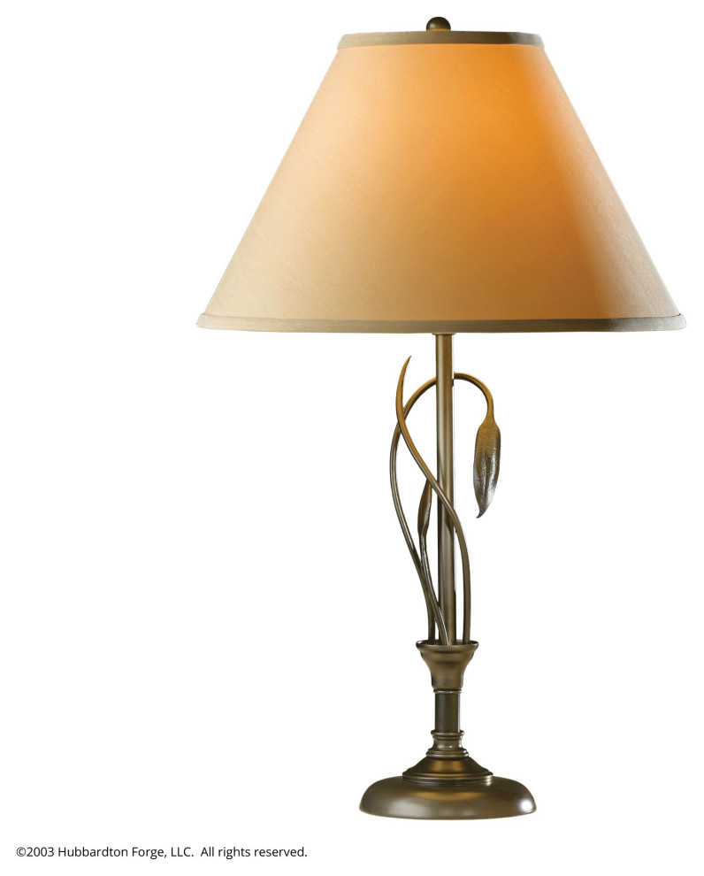 Hubbardton Forge 266760-1232 Forged Leaves and Vase Table Lamp in Modern Brass