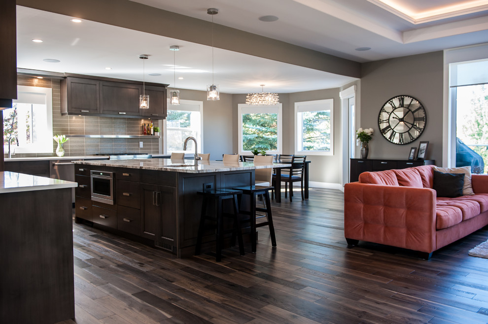 Inspiration for a transitional home design remodel in Edmonton