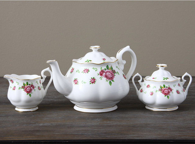 Royal Albert New Country Rose White 3-piece Tea Set
