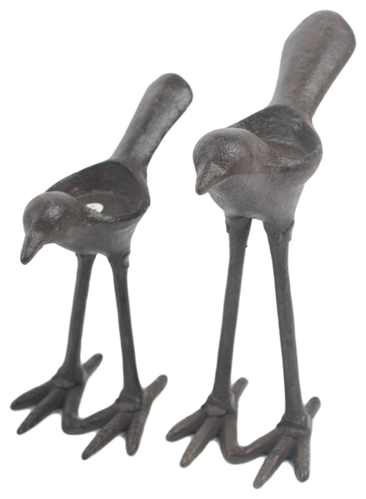 Rustic Cast Iron Bird Tealight Candle Holder 2-Piece Set Whimsical Animal  Shape - Contemporary - Candleholders - by My Swanky Home | Houzz