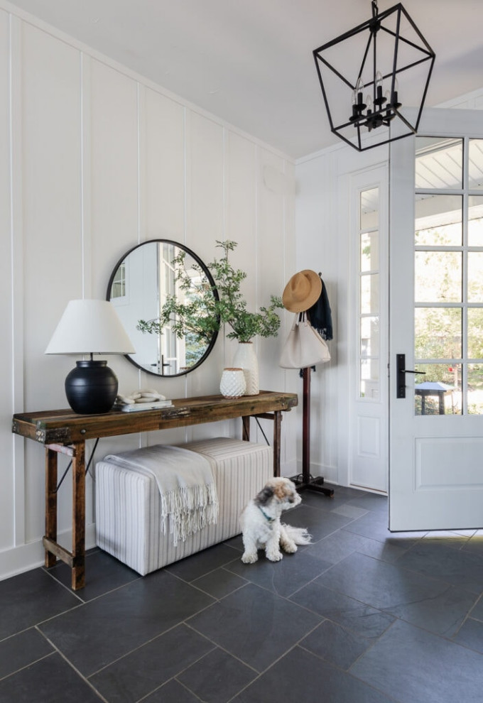 Inspiration for a coastal entryway remodel in Los Angeles