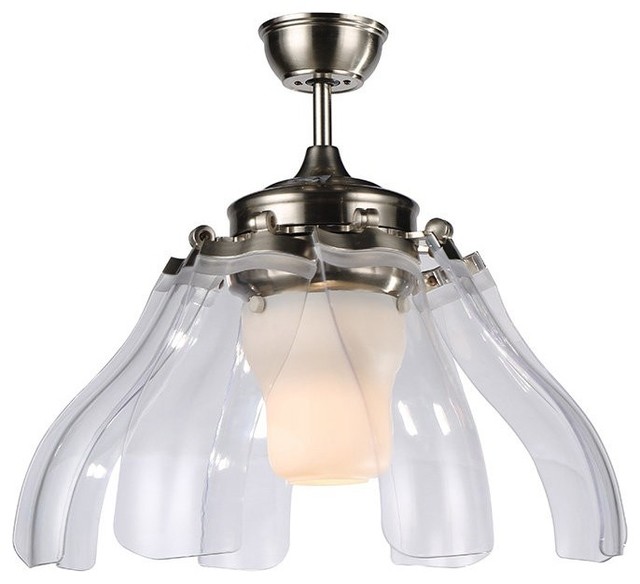 Foldable Fan Pendant Light With Glass Shades Chrome Foldable Fan Pendant Light With Glass Shades Chrome Transitional Ceiling Fans
