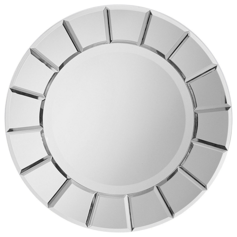 Fez Round Sun-shaped Mirror Silver - Contemporary - Wall Mirrors - by ...