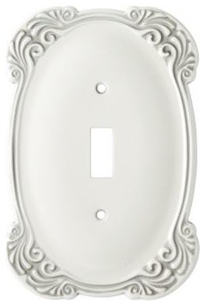 Liberty Hardware 144398 Arboresque WP Collection 3.67 Inch Switch Plate - White